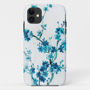 Blue Winter Floral Watercolor Custom iPhone 11 Case
