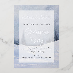 Blue Winter Forest Overlay Christmas Party Real