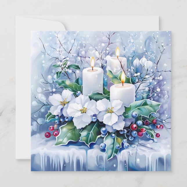 Blue Winter Greeting Card (Front)