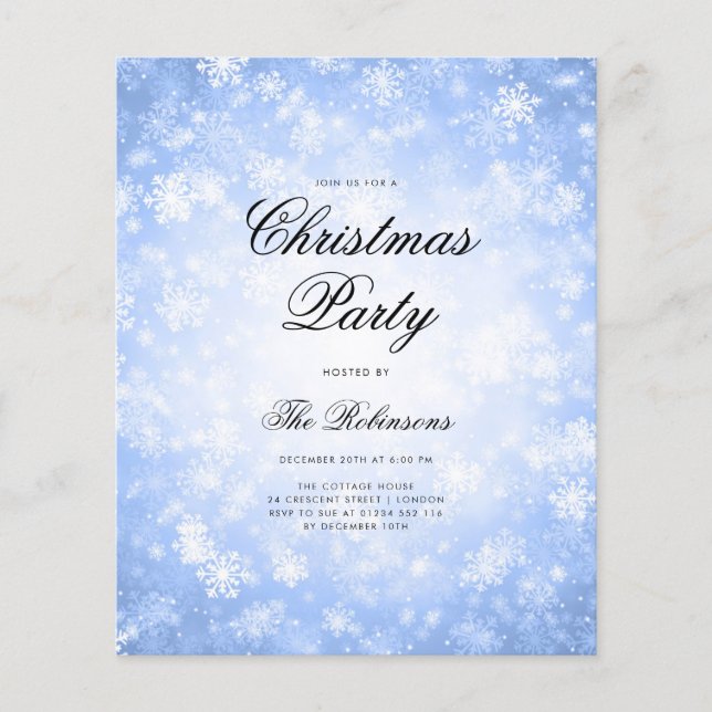 Blue Winter Holiday Invite Program & Menu (Front)