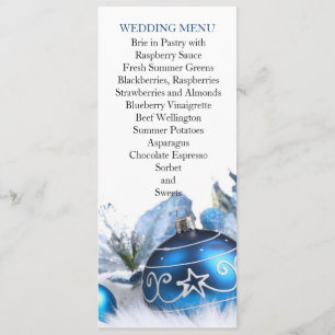 Blue Winter Holiday Wedding Menu