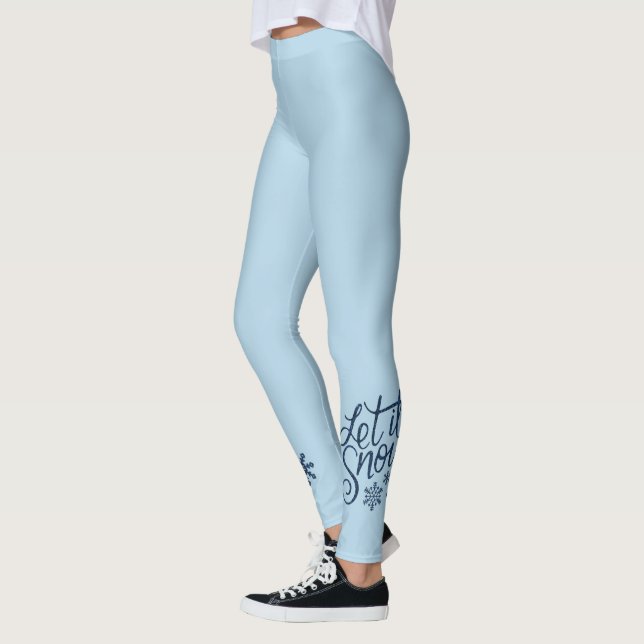 Blue Winter Let it Snow Leggings (Left)