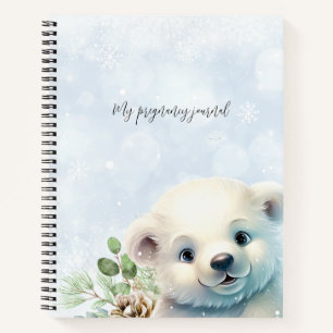 Blue Winter My Pregnancy Cute Polar Bear Journal