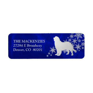 Blue Winter Newfoundland Dog Adresse de retour