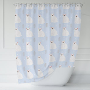 Blue Winter Polar Bear Pattern Nursery Decor