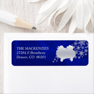 Blue Winter Pomeranian Adresse de retour