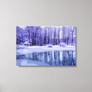 Blue Winter Pond Canvas Print