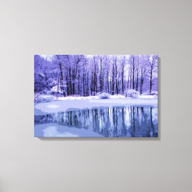 Blue Winter Pond Canvas Print (Front)