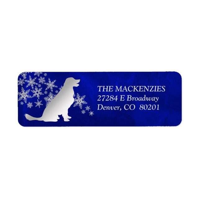 Blue Winter Retriever Return Address (Front)