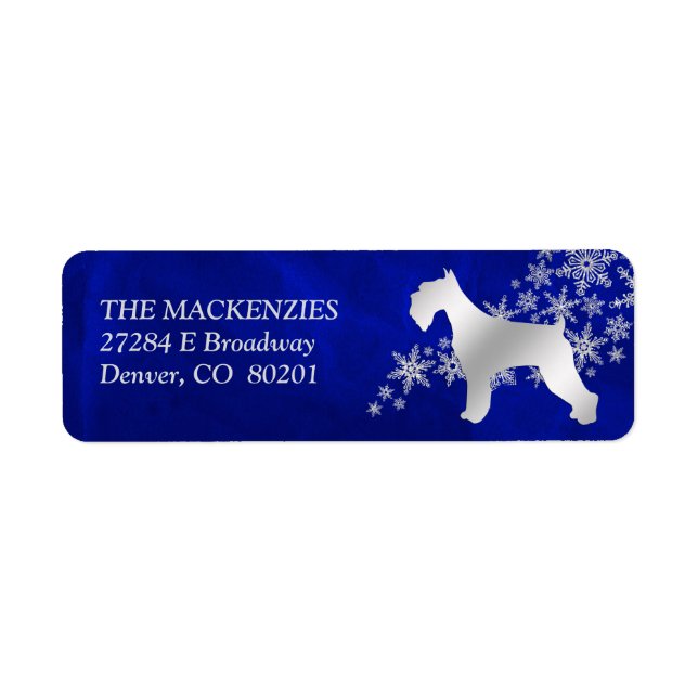 Blue Winter Schnauzer Return Address (Front)
