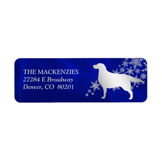 Blue Winter Setter Return Address Return Address Label