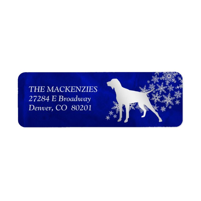 Blue Winter Shorthaired Pointer Return Address (Front)