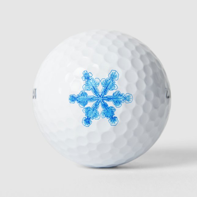 Blue Winter Snowflake Golf Balls (Front)