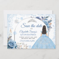 Blue Winter Snowflake Mis Quince Save The Date