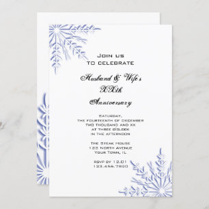 Blue Winter Snowflakes Anniversaire Invitation de 
