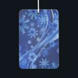 Blue Winter Snowflakes Christmas Air Freshener<br><div class="desc">Blue Christmas design with decorative winter swirls and snowflakes.</div>