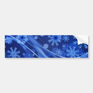 Blue Winter Snowflakes Christmas Bumper Sticker
