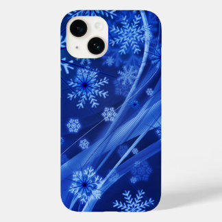 Blue Winter Snowflakes Christmas Case-Mate iPhone 14 Case