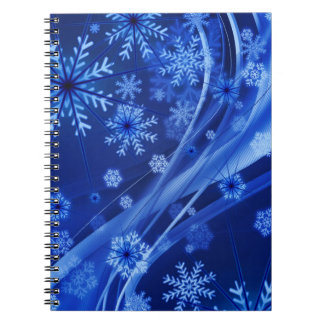 Blue Winter Snowflakes Christmas Notebook