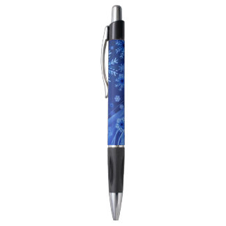 Blue Winter Snowflakes Christmas Pen
