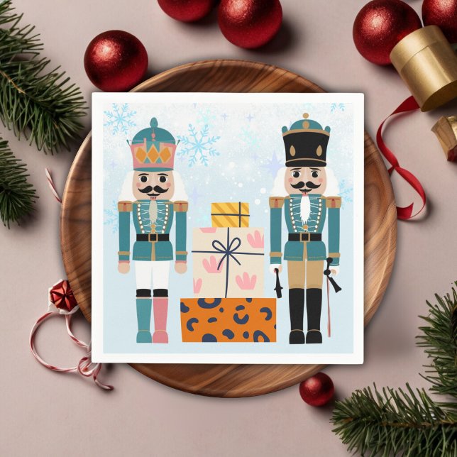 Blue Winter Snowflakes Nutcracker Baby Shower Napkin (Creator Uploaded)
