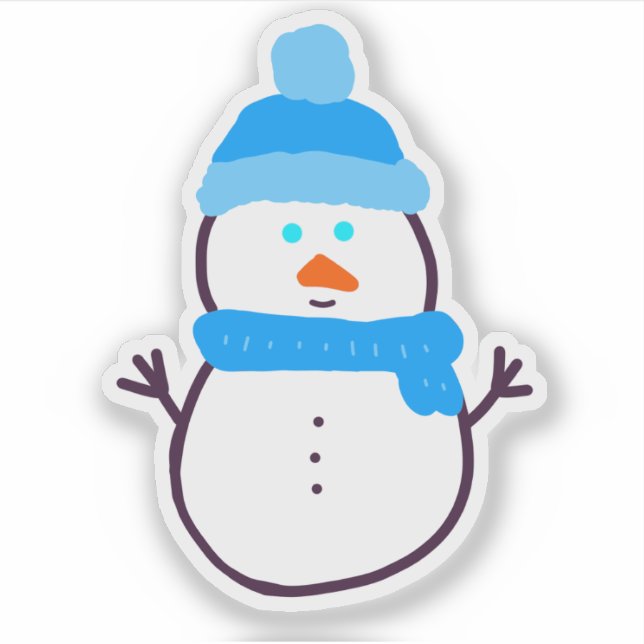 Blue Winter Snowman  (Front)