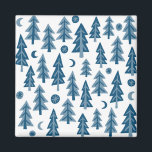 Blue Winter Trees Moonlight Forest Magnet<br><div class="desc">Decorate your kitchen with this magnet. Makes a great little gift! Check my shop for more matching stuff like mugs, towels and stickers! You can always add your own text. Let me know if you'd like something custom made. If you buy it, thank you! Be sure to share a pic...</div>
