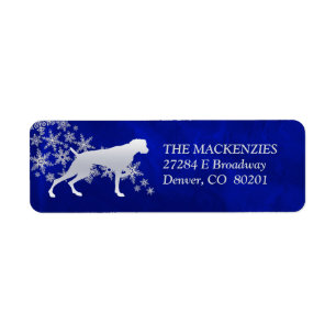 Blue Winter Weimaraner Adresse de retour