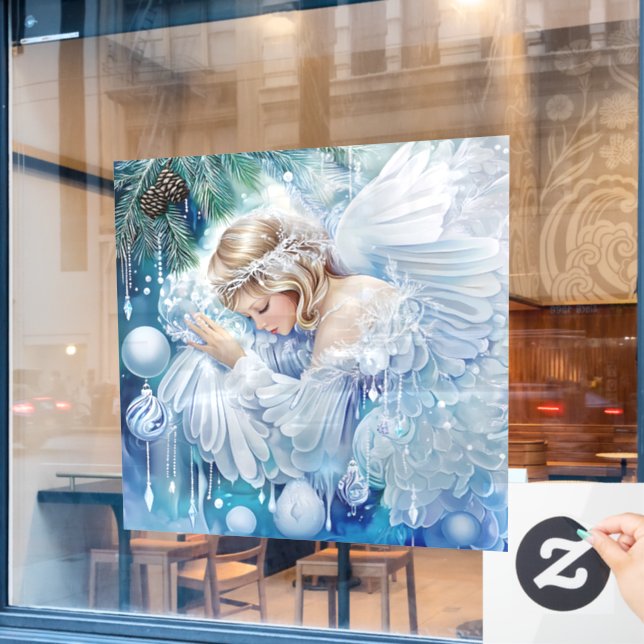 Blue Winter Window Cling (Cafe Window)