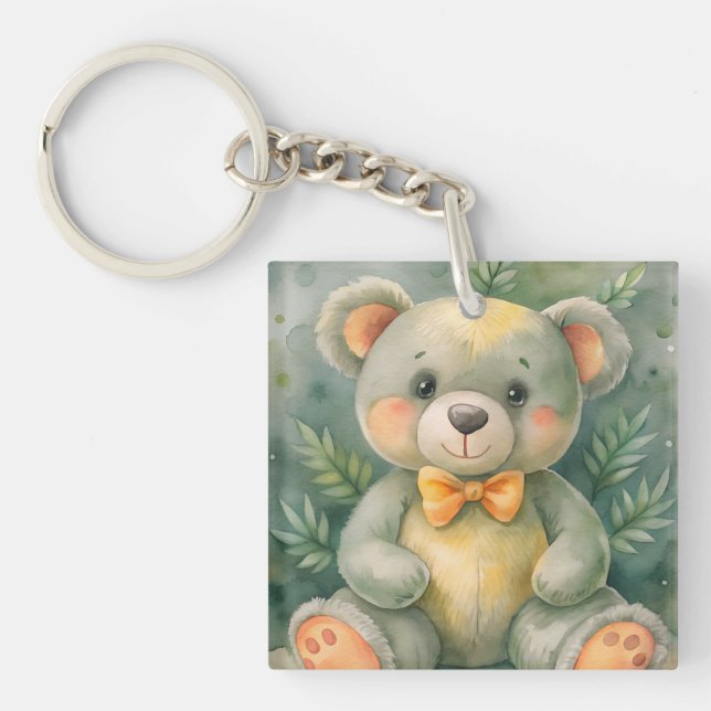 Blue Winter with Deers Keychain (Front)