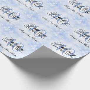 Blue Winter Wonderland 40th Birthday Party Wrapping Paper