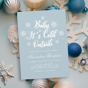 Blue Winter Wonderland Baby Shower Invitation