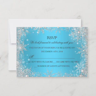 Blue Winter Wonderland Christmas Holiday RSVP Card