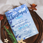 Blue Winter Wonderland Corporate Christmas Party Invitation<br><div class="desc">Personalized Christmas corporate party invitation design featuring snowflakes,  winter greenery and stars on a blue gradient background. The text is fully customizable. To change it use the Personalize option. For more changes,  such as changes to the font,  font colour or text layout,  use the Edit design tool option.</div>