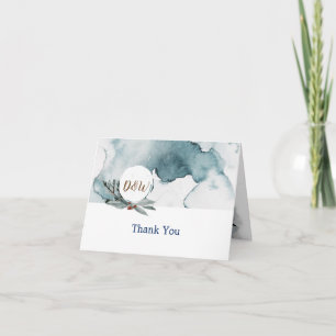 Blue Winter Wonderland mariage carte de remercieme