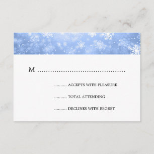 Blue Winter Wonderland Mariage élégant RSVP