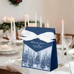 Blue Winter Wonderland Pine Christmas Wedding  Favor Box<br><div class="desc">If you are looking for a wedding theme that captures the enchanting beauty of winter, then a blue winter wonderland pine forest Christmas wedding design is the perfect choice for you. This design combines elements of rustic winter wonderland wedding with navy blue pine forest wedding, making it a festive and...</div>