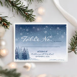 Blue Winter Wonderland Pine Christmas Wedding  Place Card<br><div class="desc">If you are looking for a wedding theme that captures the enchanting beauty of winter, then a blue winter wonderland pine forest Christmas wedding design is the perfect choice for you. This design combines elements of rustic winter wonderland wedding with navy blue pine forest wedding, making it a festive and...</div>