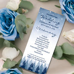 Blue Winter Wonderland Pine Christmas Wedding Program<br><div class="desc">If you are looking for a wedding theme that captures the enchanting beauty of winter, then a blue winter wonderland pine forest Christmas wedding design is the perfect choice for you. This design combines elements of rustic winter wonderland wedding with navy blue pine forest wedding, making it a festive and...</div>