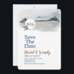 Blue Winter Wonderland Wedding save the date card<br><div class="desc">Blue winter wonderland dreaming save the date card
Blue winter wonderland dreaming wedding save the date card. Blue watercolor and romantic design with Christmas elements,  dreaming and romantic,  great for winter wedding,  christmas wedding.</div>