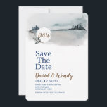 Blue Winter Wonderland Wedding save the date card<br><div class="desc">Blue winter wonderland dreaming save the date card
Blue winter wonderland dreaming wedding save the date card. Blue watercolor and romantic design with Christmas elements,  dreaming and romantic,  great for winter wedding,  christmas wedding.</div>