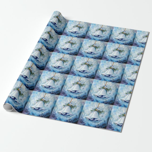 Blue Winter Wrapping Paper (Unrolled)