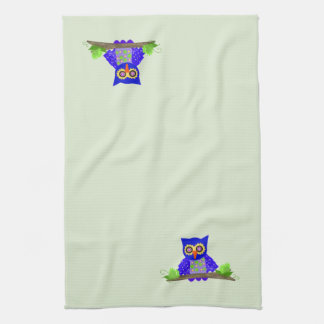 Blue Wise Owl Kitchen Towel