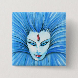 Blue Witch 2 Inch Square Button