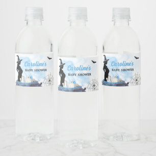 Blue Witch Baby Shower Water Bottle Label