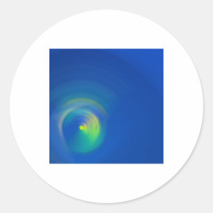 Blue With A Light Yellow Abstract Brushstroke 2 Classic Round Sticker