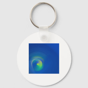 Blue With A Light Yellow Abstract Brushstroke 2 Keychain