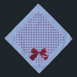Blue With Burgundy Hearts & Bow Monogram Pet Bandana<br><div class="desc">Pastel Coral Blush Pink,  dotted with burgundy hearts,  and finished with a girly merlot burgundy bow...  then monogrammed and personalized with your pet's name. Background colour,  and text style,  size and colour can be changed,  using the edit menu.</div>