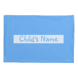 Blue with Child's Name HAMbyWG Pillow Cover