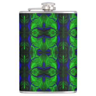 Blue with 'floating' intertwined strokes hip flask